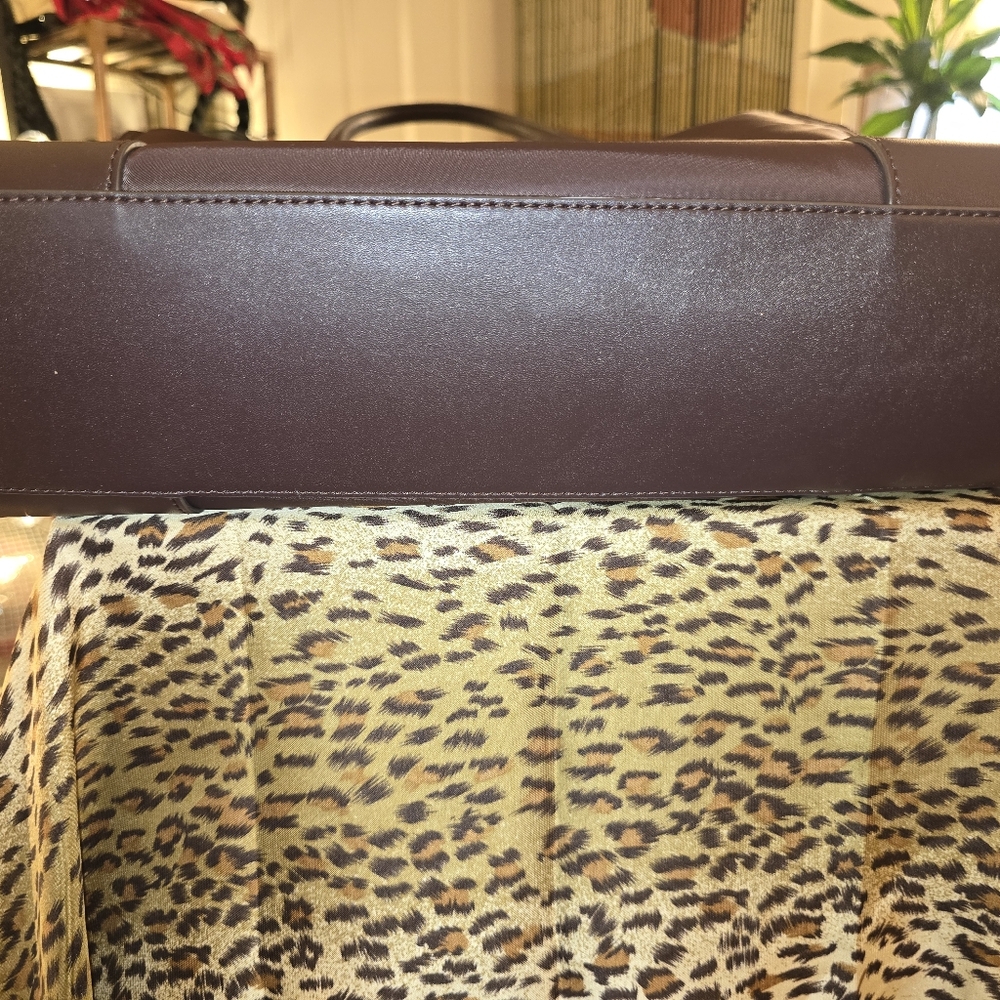 Tory Burch Dark Brown Nylon and Leather Logo Tote - Picture 4 of 10